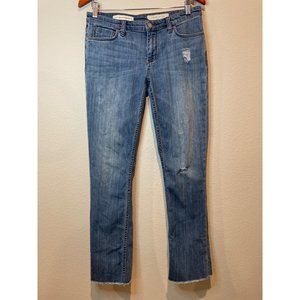 Pilcro And The Leather Press Hyphen Hem Jeans